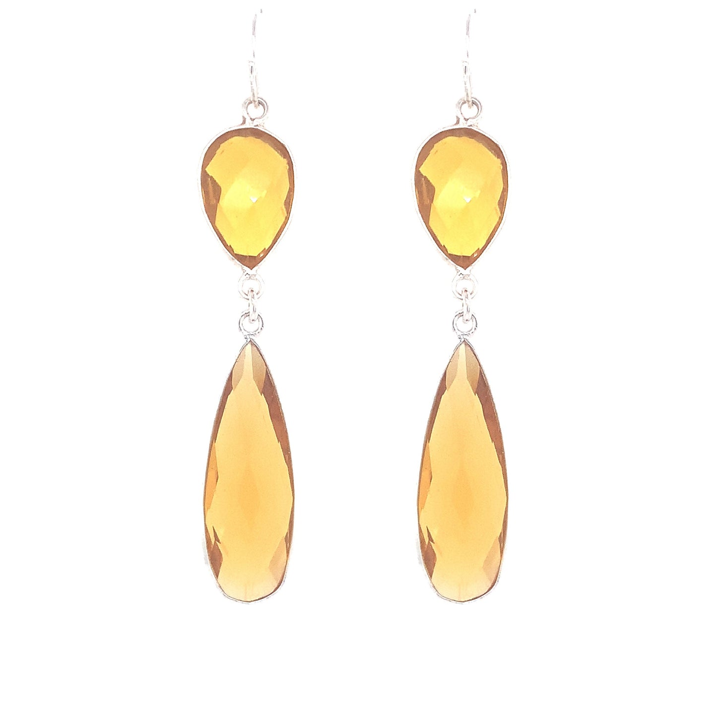 Citrine Quartz Regal Couture Earrings | Gold & Silver