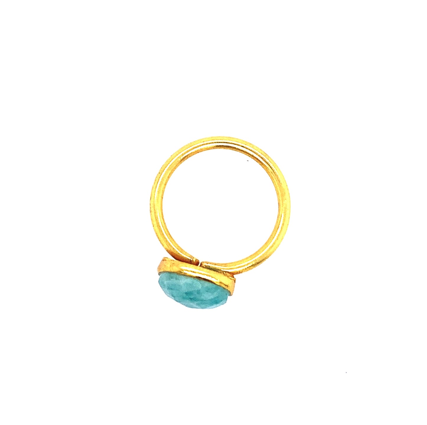 Natural Gemstone Cushion Cut Small Gold Ring