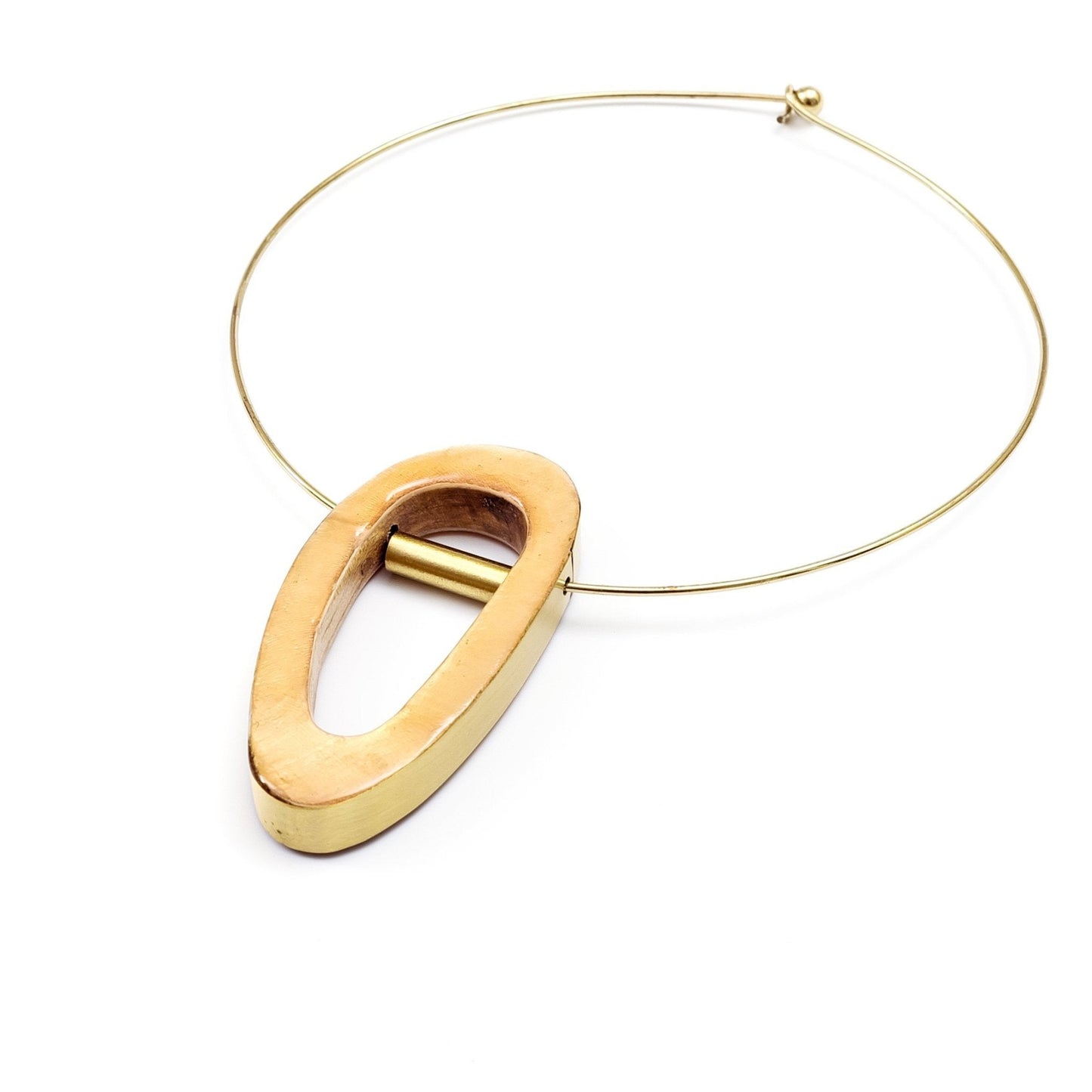 Capiz Shell Necklace - Orbita Brass Choker | LIKHÂ