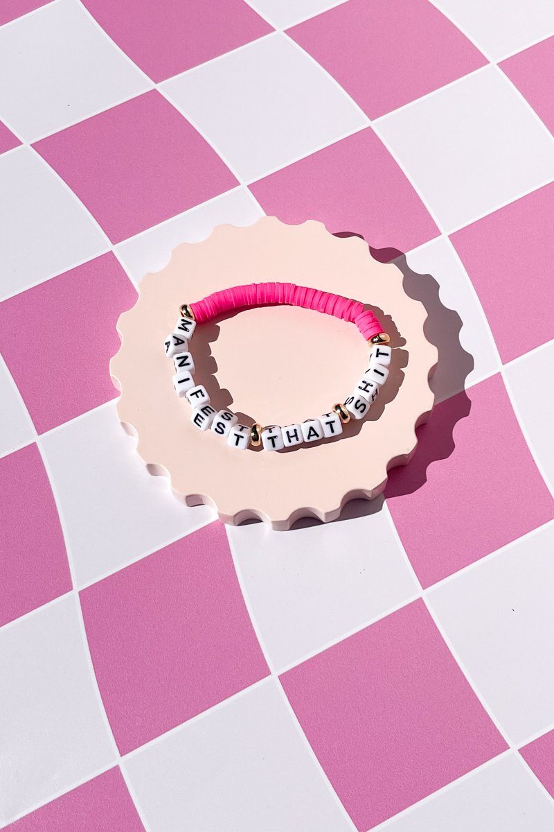 Manifest That Shit Inspirational Beaded Bracelet