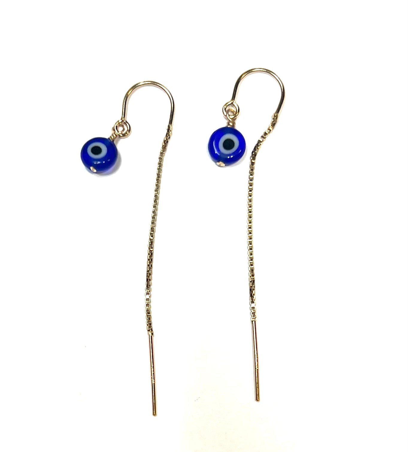 Evil Eye threader earrings