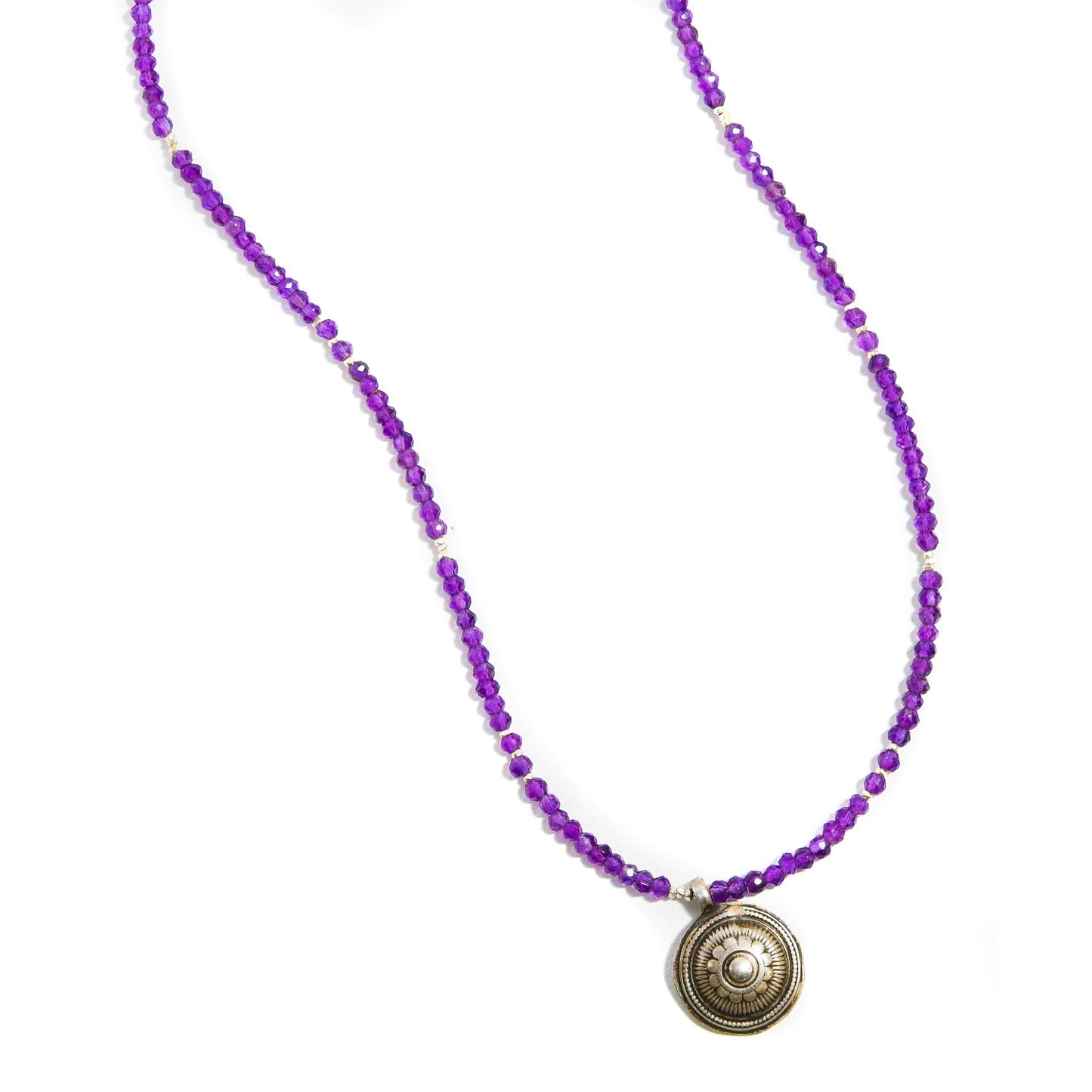 Amethyst Delicate Silver Pendant