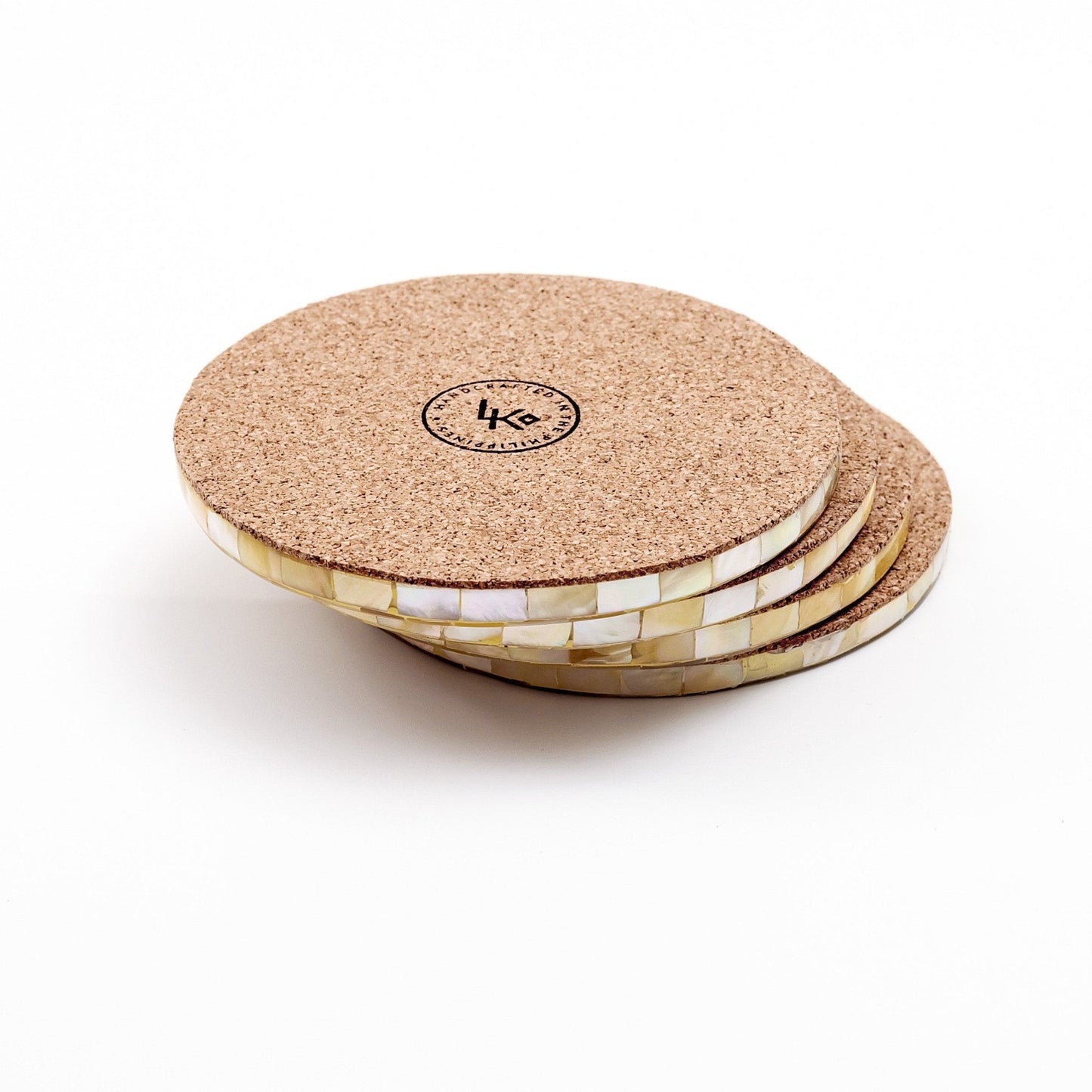 Blocked Nude Mother-of-Pearl Coasters | LIKHÂ