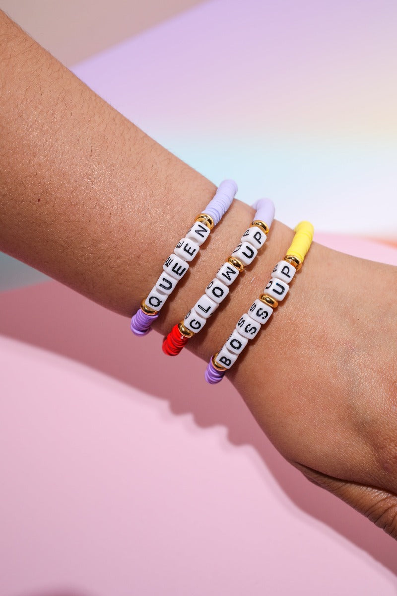 Glow Up Inspirational Beaded Bracelet