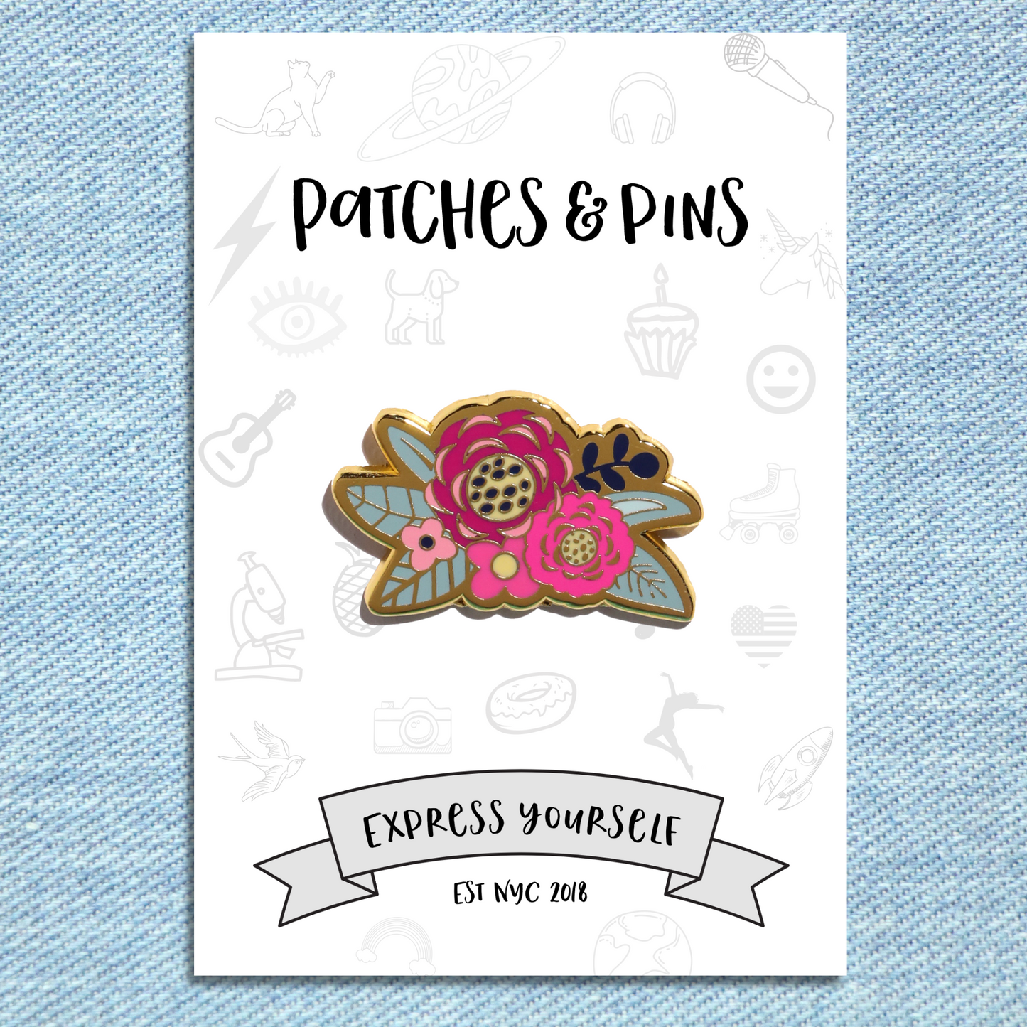 Floral Wreath Enamel Pin