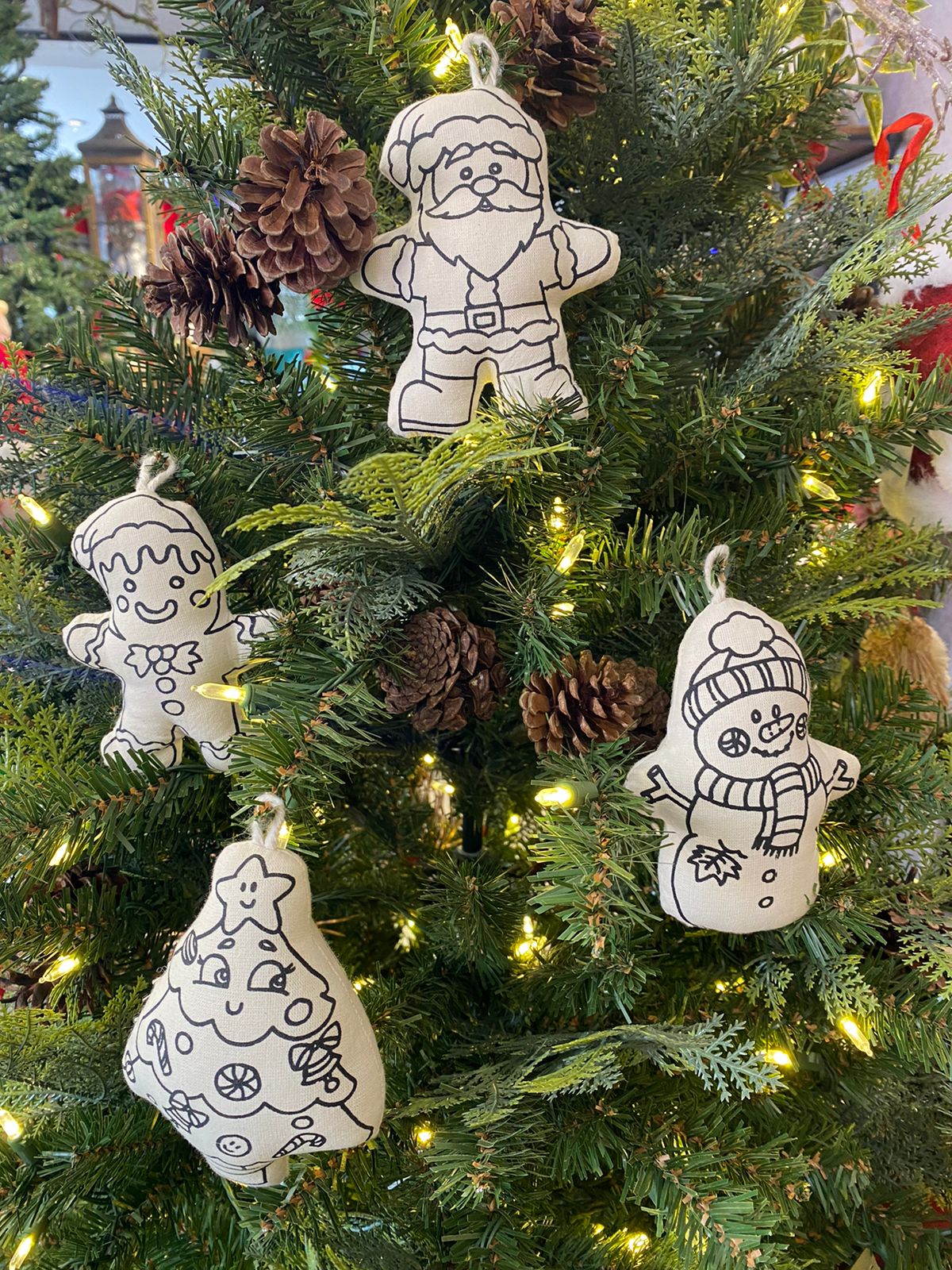 Gingerbread Man Christmas Ornament for Coloring