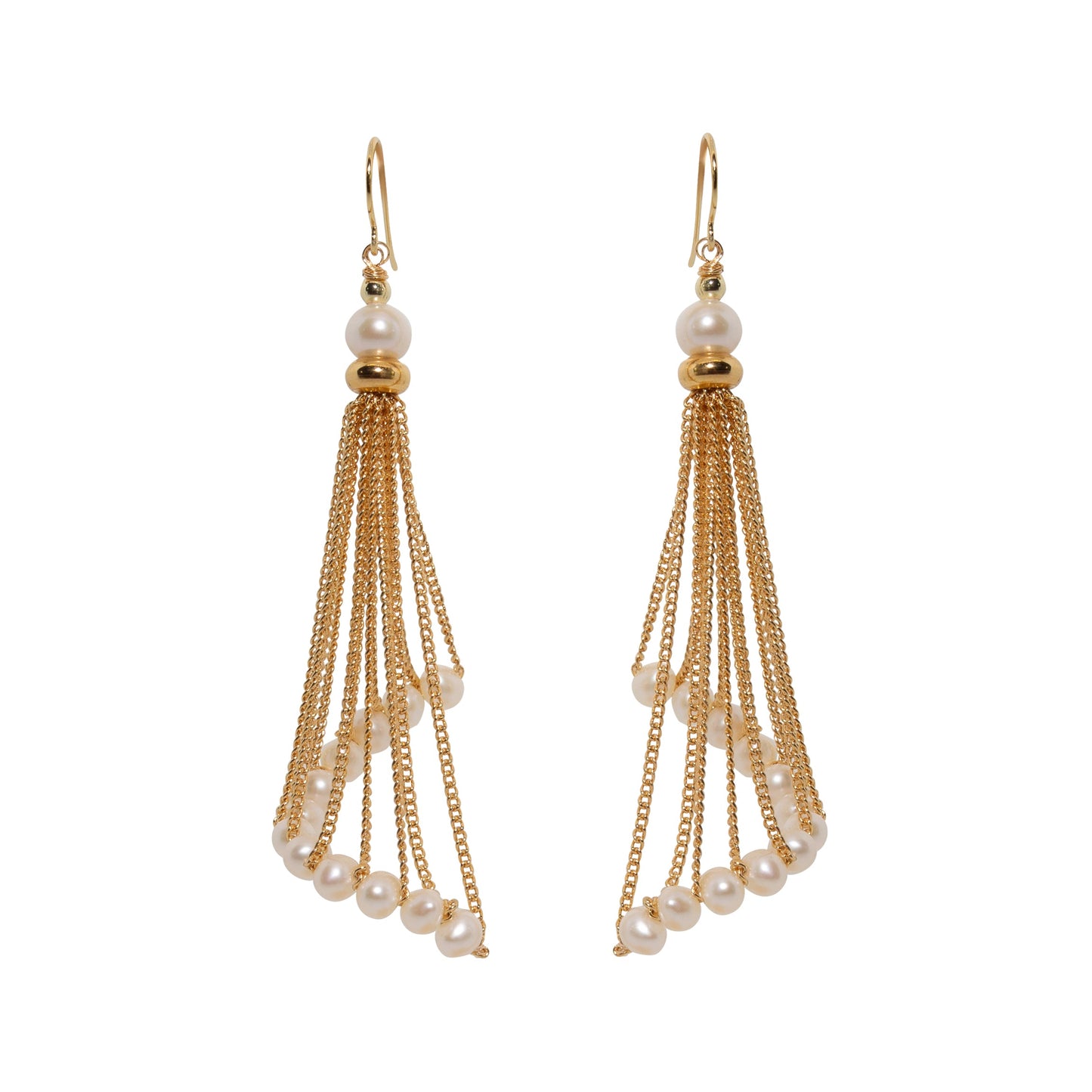 Golden Curtain Pearl Earrings