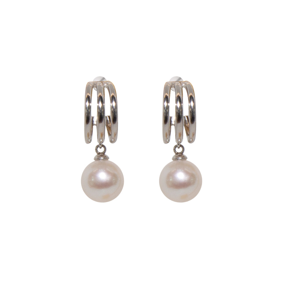 Silver Tri-Crescent Studs