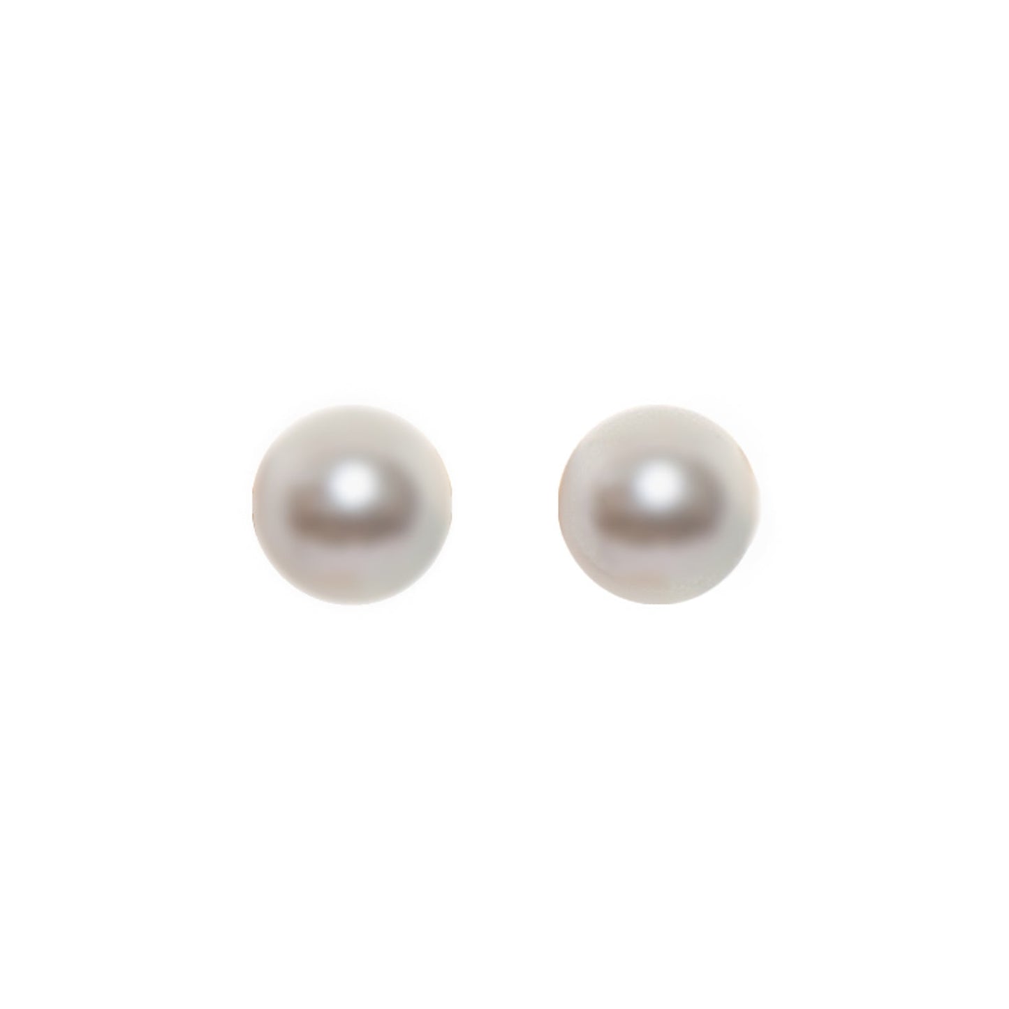 18K Gold Flat Pearl Studs - 9mm