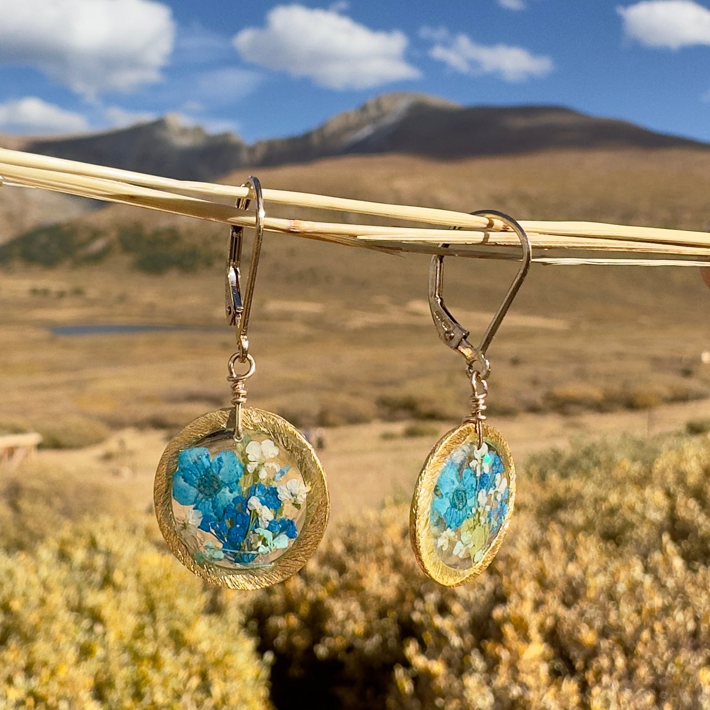 Blue Botanical Garden Earrings - BG 124