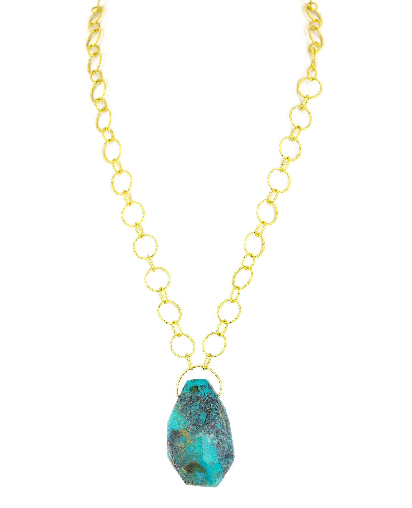 Chrysocolla Jumbo Teardrop Pendant Necklace