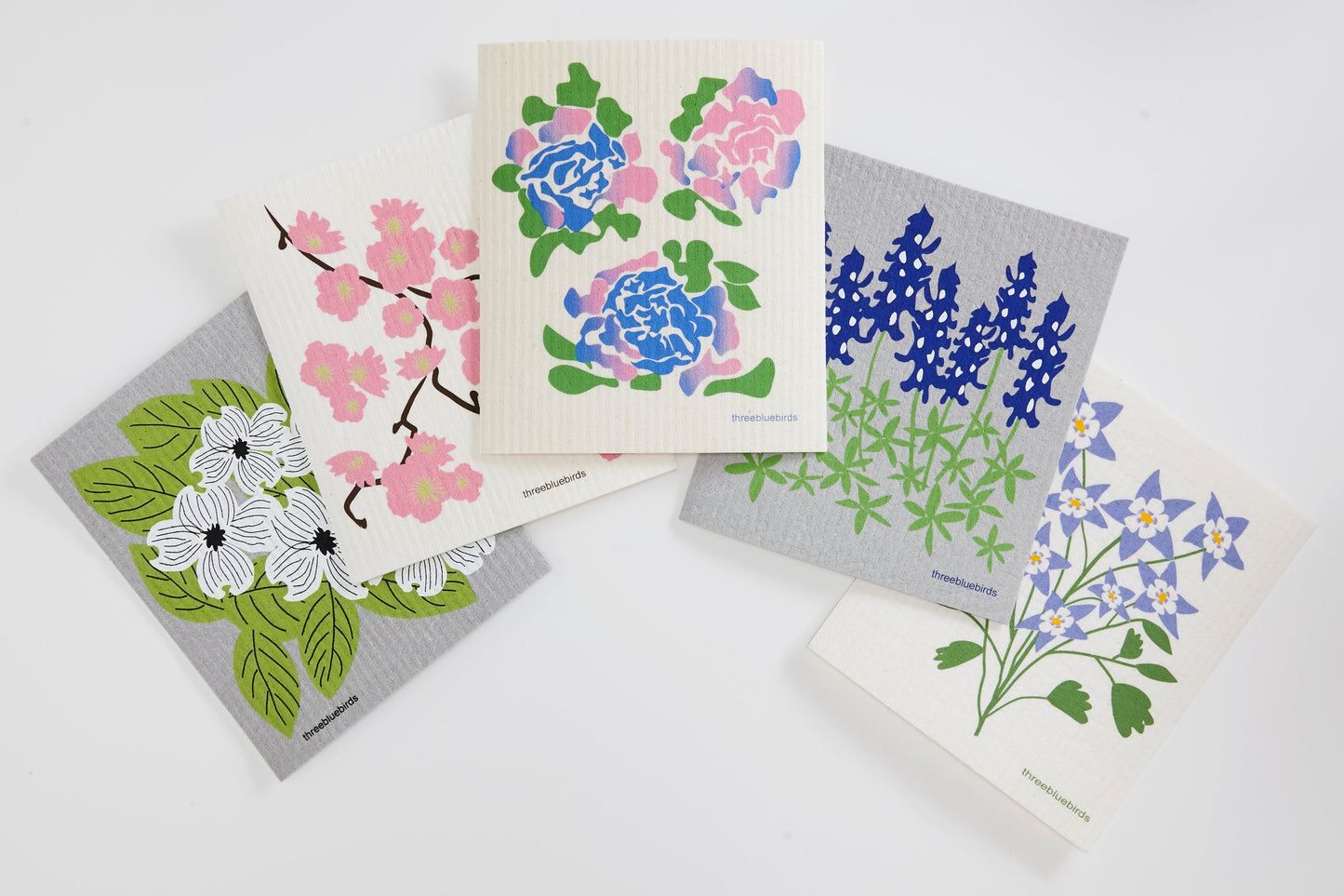 Botanical Bundle (5 Swedish Dishcloths)