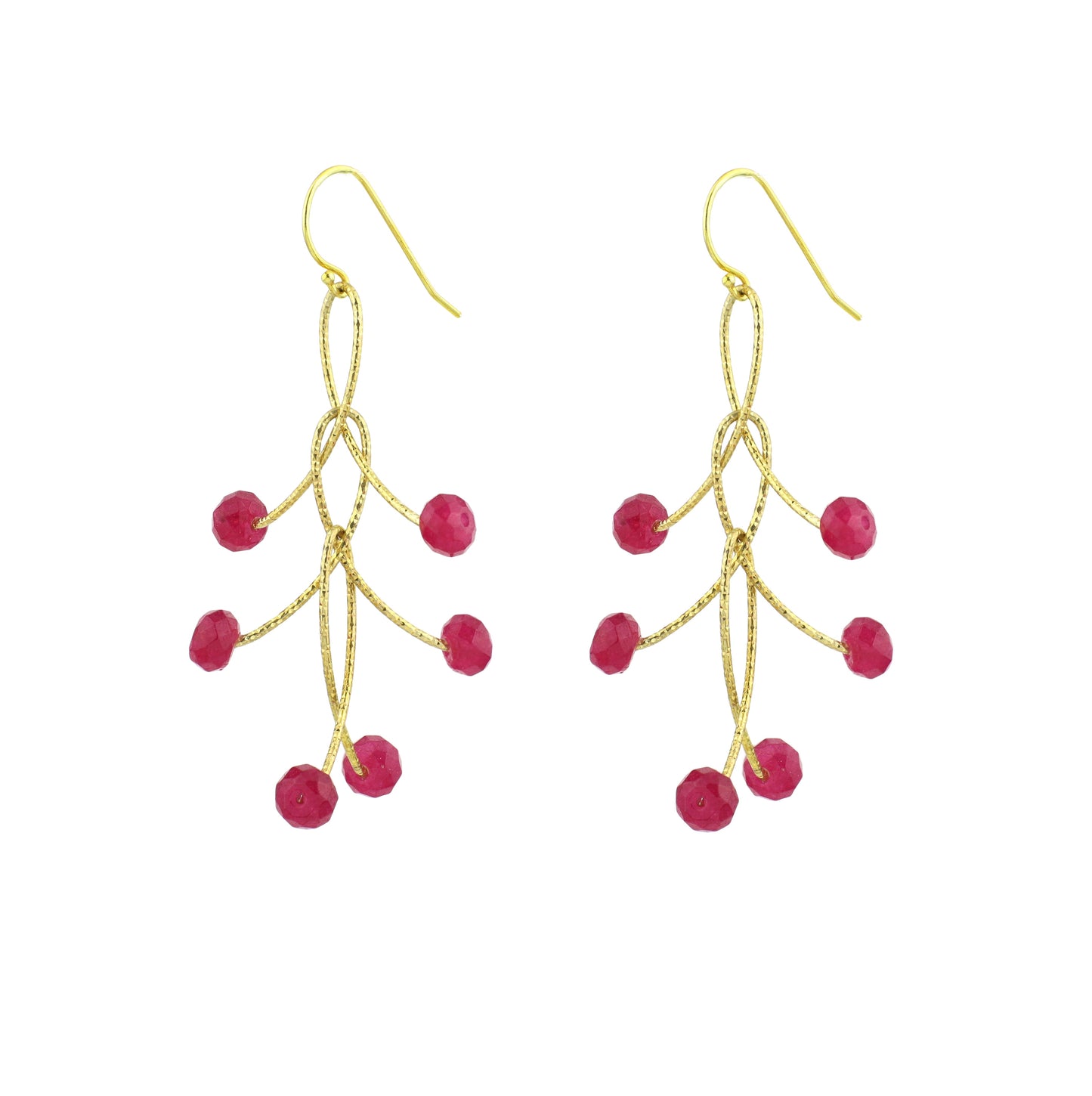 Ruby Triple "Orbits" Earrings