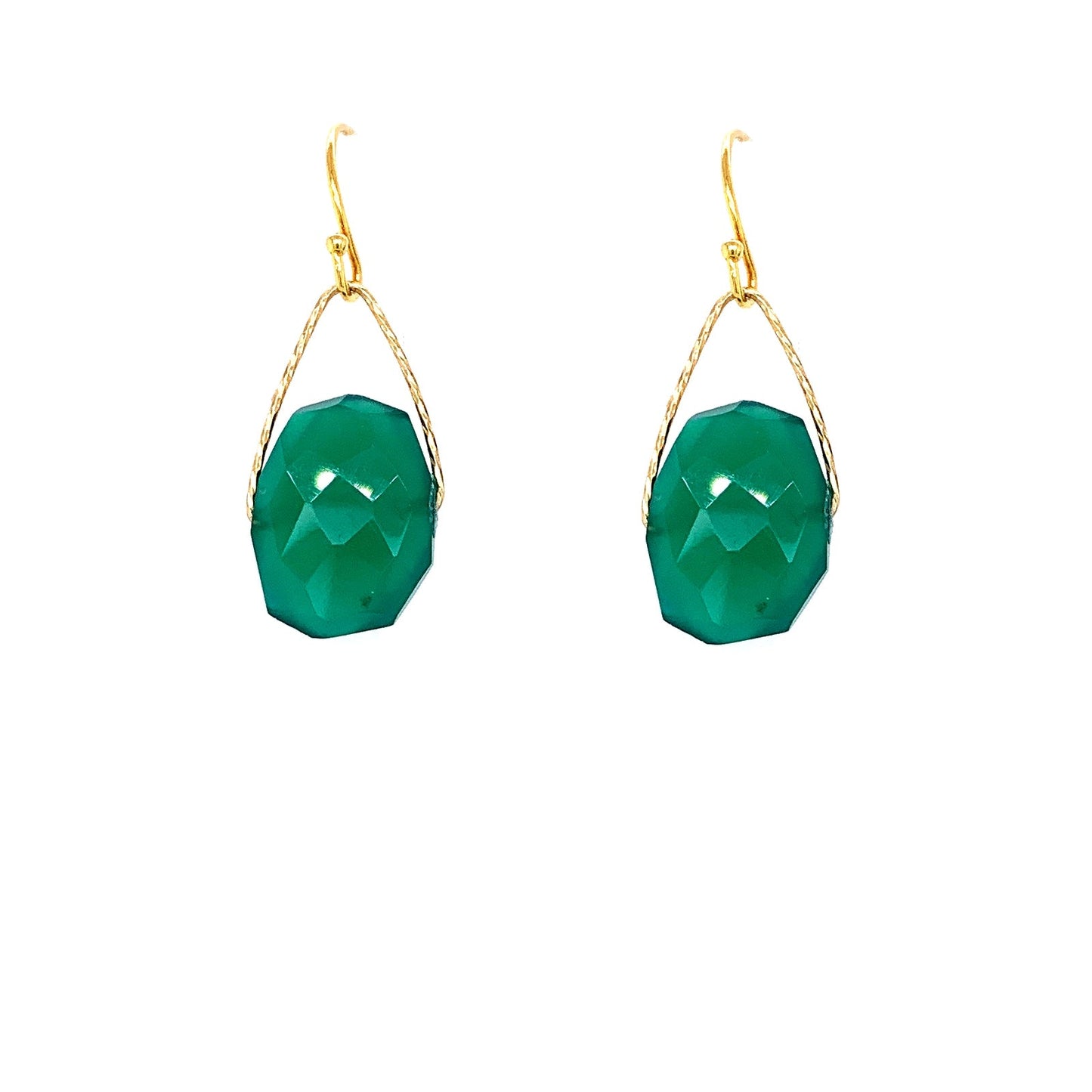 Emerald Green Onyx "Academy" Earring | Gold