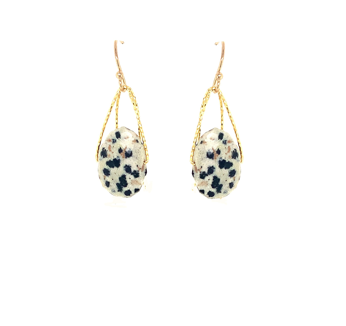 Dalmation Jasper "Academy" Earring | Gold
