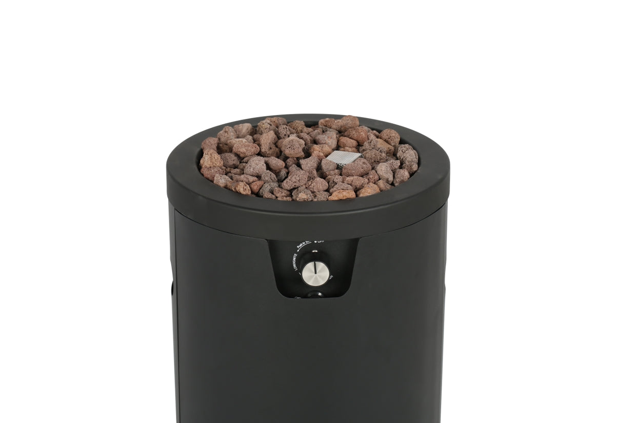 Mainstays 28-inch Tall Column Propane Gas Outdoor Fire Pit, Matte Black Finish