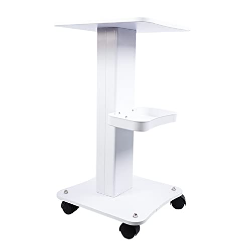 Multifunction Beauty Salon Trolley Use Pedestal Rolling Cart Wheel Aluminum Stand Personal Care Appliance Parts TMP1105 (Color : White)