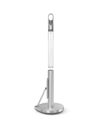 simplehuman Standing Paper Towel Holder with Spray Pump, Brushed Stainless Steel