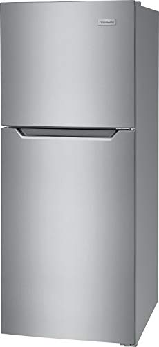 Frigidaire 10.1 Cu. Ft. Compact ADA Top Freezer Refrigerator in Brushed Steel with Electronic Control Panel, Reversible Door Swing, ENERGY STAR