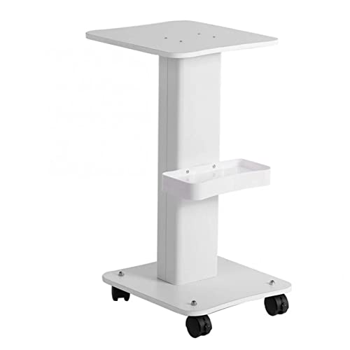 Multifunction Beauty Salon Trolley Use Pedestal Rolling Cart Wheel Aluminum Stand Personal Care Appliance Parts TMP1105 (Color : White)