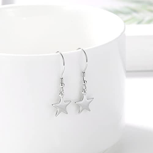 3 Pairs 925 Sterling Silver Star Stud Earrings for Women,Tiny Simple Geometric Stud Earrings Set Small Hypoallergenic Cartilage Tragus Ear Jewellery for Men Girls (3/4/5mm)