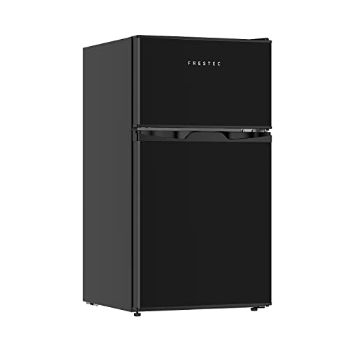 Frestec 3.1 CU' Mini Fridge with Freezer,2-Door Compact Refrigerator,Small Refrigerator for Bedroom Dorm Office Apartment, Black (FR 302 BK)