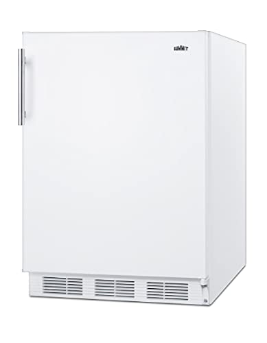 Summit Appliance FF63BK Freestanding Residential Counter Height 24" Wide All-refrigerator in Black Exterior with Auto Defrost, Deluxe Interior, Pro Style Handle and Adjustable Thermostat