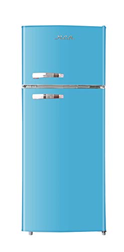 RCA RFR786-BLUE 2 Door Apartment Size Refrigerator with Freezer, 7.5 cu. ft, Retro Blue