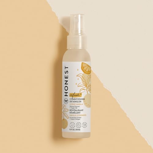 The Honest Company Conditioning Hair Detangler | Leave-in Conditioner + Fortifying Spray | Tear-free, Cruelty-Free, Hypoallergenic | Citrus Vanilla Refresh, 4 fl oz