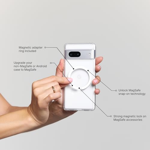 PopSockets Phone Grip Compatible with MagSafe, Adapter Ring for MagSafe Included, Phone Holder, Wireless Charging Compatible - Clear