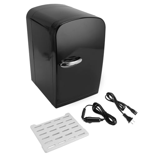 Mini Portable Compact Personal Fridge Cools & Heats, 6 Liter Capacity Compact Mini Refrigerators for Food, Drinks, SkinCare, Office Desk(US Plug AC 110V)