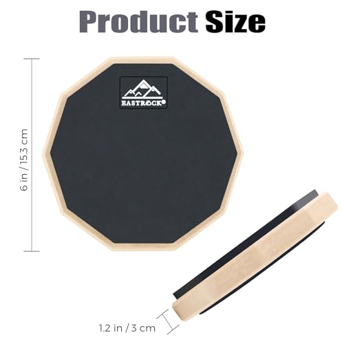 EASTROCK Practice Drum Pad, 6 Inches Double Sided Silent Drum Pad, Rubber Dumb Drum for Beginners,Black