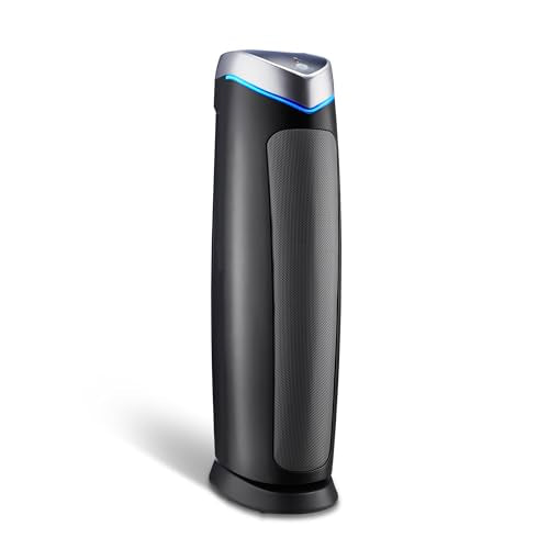GermGuardian Air Purifier with Genuine HEPA 13 Pet Pure Filter, Removes 99.97% of Pollutants, Covers Large Rooms up to 915 Sq. ft. in 1 Hour, UV-C Light Helps Reduce Germs, 28", Black, AC5250PT