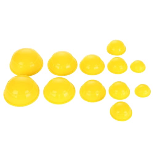 12Pcs Vacuum Cupping Cup Silicone Cupping Professional Personal Care Accessory Efficient Easy to Clean Silicone Can Puller, Yellow