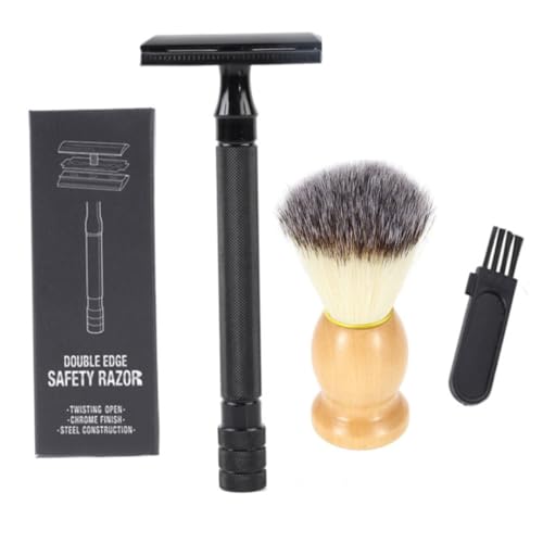 Razor Set Hand Double Sided Shaver Kit Shaving Brush Men Razor Case Shaving Accessories Personal Care Essentials Black, Razor Set