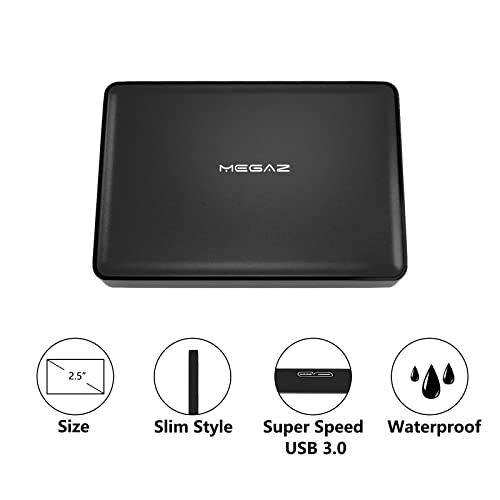 320GB External Hard Drive - MegaZ Backup Slim 2.5'' Portable HDD USB 3.0 for PC, Mac, Laptop, PS4, Xbox one and Chromebook, 3 Year Warranty