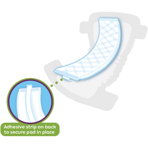 Inspire Dimples Booster Pads, Baby Diaper Doubler with Adhesive - 1 Size Fits All Diapers - Boosts Diaper Absorbency - No More leaks 22 Count (with Adhesive for Secure Fit)