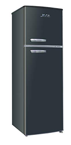 RCA RFR1055-BLACK, Retro 2 Door Apartment Size Refrigerator with Freezer, 10, Black, cu ft