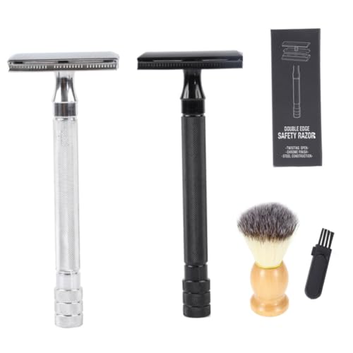 Razor Set Hand Double Sided Shaver Kit Shaving Brush Men Razor Case Shaving Accessories Personal Care Essentials Black, Razor Set