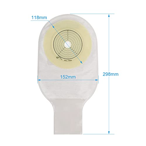 Colostomy Bags, 20Pcs Ostomy Supplies for Ileostomy Stoma Care, Ostomy Bag with Clamps, One Piece Drainable Colostomy Supplies Max Cut 70mm