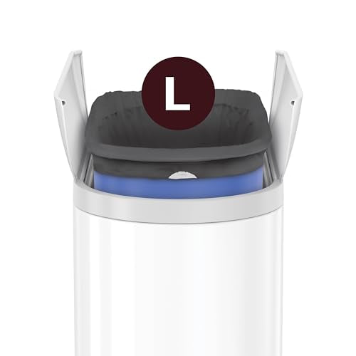 simplehuman Diaper Can, 18 Liter/ 4.8 Gallon, White Stainless Steel