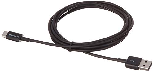 Amazon Basics USB-C to USB-A 2.0 Fast Charger Cable, 480Mbps Speed, USB-IF Certified, for Apple iPhone 15, iPad, Samsung Galaxy, Tablets, Laptops, 6 Foot, Black