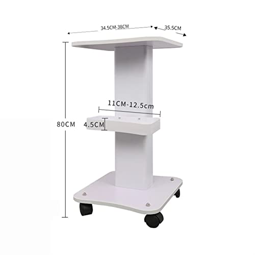 Multifunction Beauty Salon Trolley Use Pedestal Rolling Cart Wheel Aluminum Stand Personal Care Appliance Parts TMP1105 (Color : White)