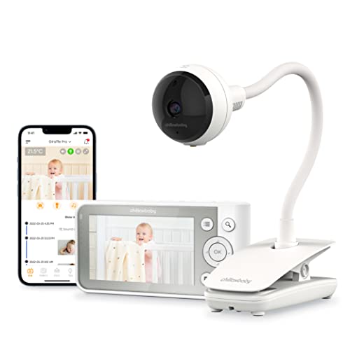 Chillax Giraffe Pro Smart Baby Monitor – WiFi Video Baby Monitor with Full HD 1080p Camera and 4.3” Video Parent Unit, Privacy Protection Switch, Auto Dimming LED, Gooseneck, 2-way Audio, Night Vision