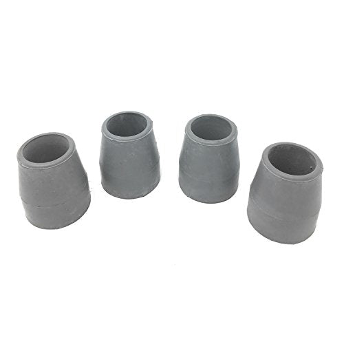 PCP Replacement Walker or Commode Tips, 1 inch / 2.5 cm Diameter (Gray, Set of 4)