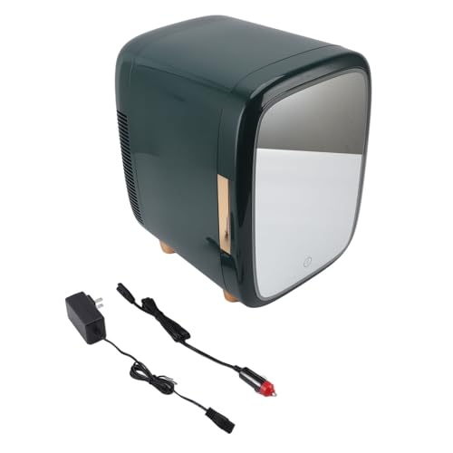 Mini Small Fridge for Skin Care, 12 Liter Portable Fridge with Dimmable LED Mirror, Hot or Cold Personal Beauty Refrigerator for Bedroom/Car/Makeup(US Plug)