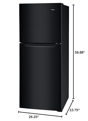 Frigidaire 10.1 Cu. Ft. Compact ADA Top Freezer Refrigerator in Black with Electronic Control Panel, Reversible Door Swing, ENERGY STAR