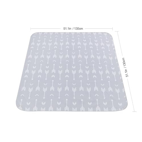 51" Splat Mat for Under High Chair/Arts/Crafts, WOMUMON Baby Washable Spill Mat Waterproof Anti-Slip Floor Splash Mat, Portable Play Mat and Table Cloth (Arrow, 51")