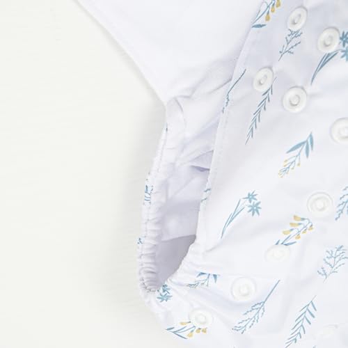 9 Sets Newborn Baby Cloth Pocket Diapers Adjustable Reusable for Baby Boys and Girls(6-33 pounds,0-3 Years),One Wet Bag+4Diapers and 4Inserts (AD07)