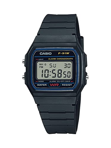 Casio Classic F91W Series Quartz Watch | Water Resistant |1/100 Second Stopwatch | Daily Alarm | Hourly Time Signal |Auto Calendar |SS Caseback |12/24-Hour Format